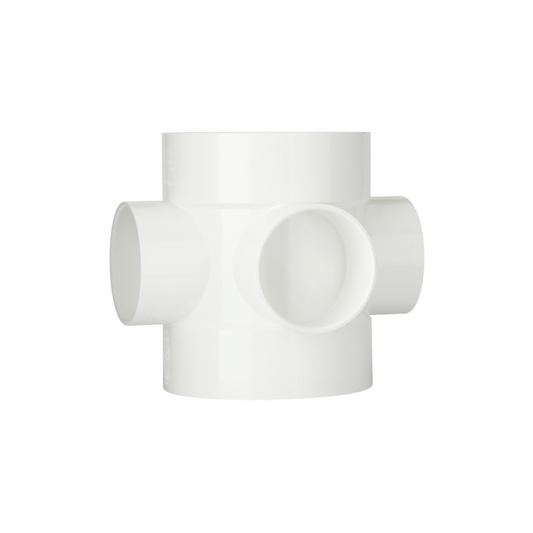 Polypipe System 2000 Short Boss Pipe Double Solvent Socket (White) 110mm - SE60W