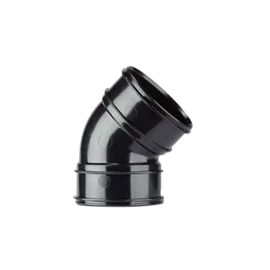 Polypipe System 2000 Bend Double Socket (Black) 4in/110mm x 135° - SWB18B