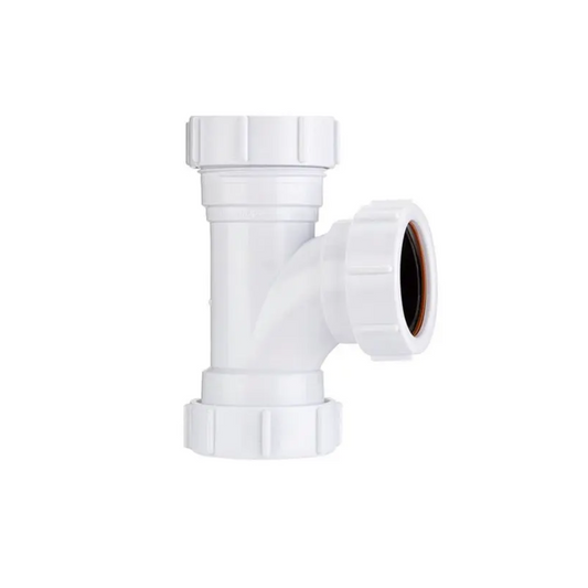 Polypipe Waste Compression Equal Tee (White) 32mm x 91.25° - PS21