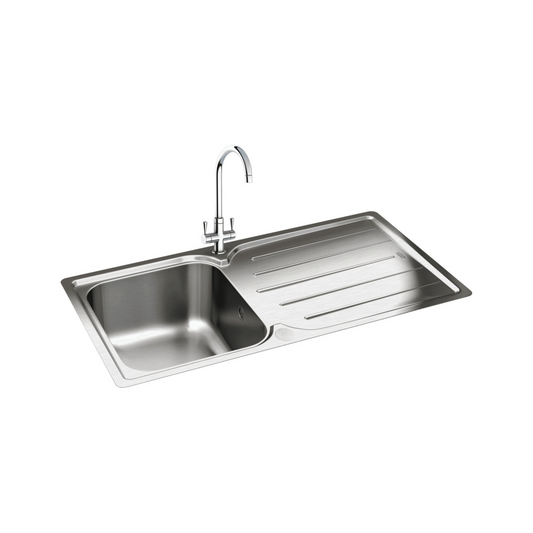 Carron Phoenix Adelphi 100 Inset Kitchen Sink (Stainless Steel) - 127.0285.738