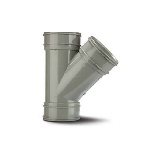 Polypipe System 2000 Single Branch Triple Socket (Grey) 160mm x 135° - SWT91SG