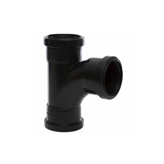 Polypipe Waste Push-Fit Swept Tee (Black) 50mm x 91.25° - WP56GB