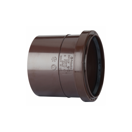 Polypipe Soil Single Socket Coupler (Brown) 110mm - SH43BR