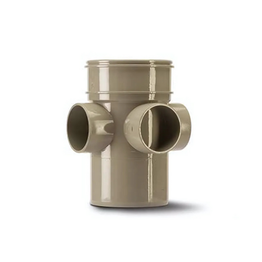 Polypipe Polysoil 3-Way Single-Socket Boss Pipe (Grey) 110mm - SWE59SG