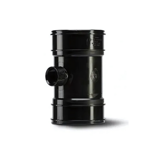 Polypipe System 2000 Single Boss Pipe Double Socket (Black) 110mm x 32mm - BP420B