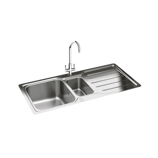Carron Phoenix Adelphi 150 1.5 Bowl Inset Sink (Stainless Steel) – 127.0285.739