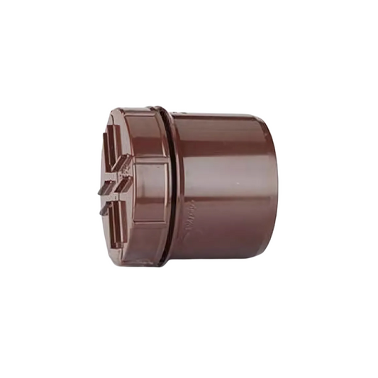 Polypipe Screwed Access Plug and Cap Spigot Tail (Brown) 110mm - SA62BR