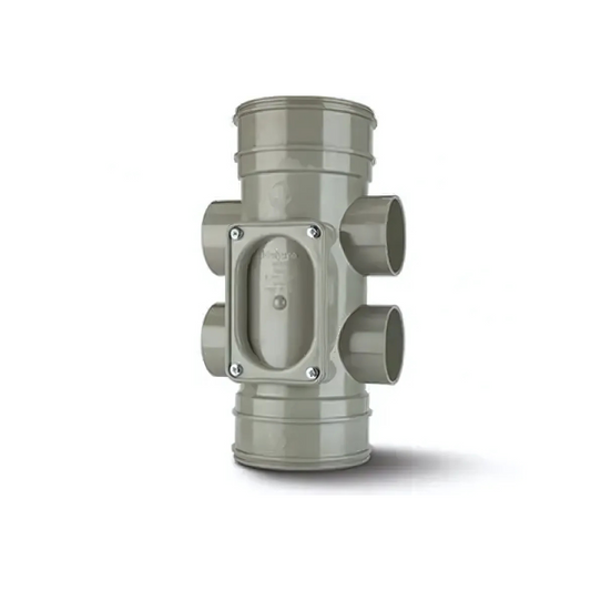 Polypipe Solvent Access Boss Pipe Double Socket (Grey) 82mm - SWA31SG