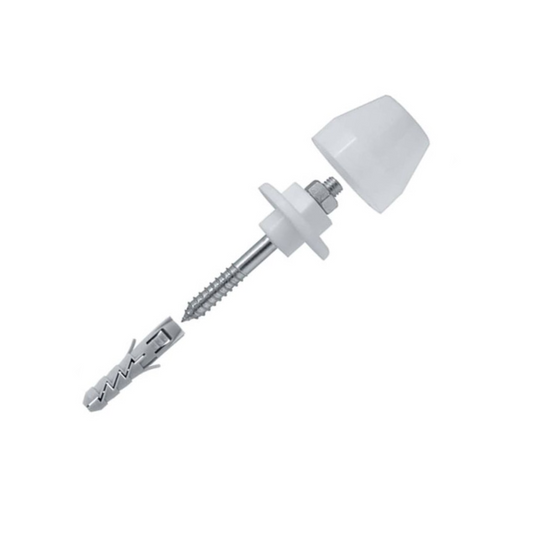 Rawlplug White Wash Basin Fixing Kit for Solid Wall Mounting - R-S1-KPU141