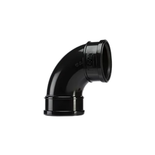 Polypipe PolySoil Double Socket Bend (Black) 4in/110mm x 92½° - SB417B