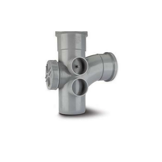 Polypipe PolySoil Access Branch 4 Boss (Grey) 110mm x 92.5° - ST410G
