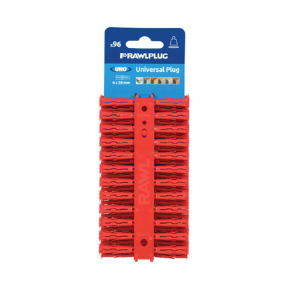 Rawlplug Universal Plug Clips (Red) (Box of 96) 6mm - R-U1-RED-96-C