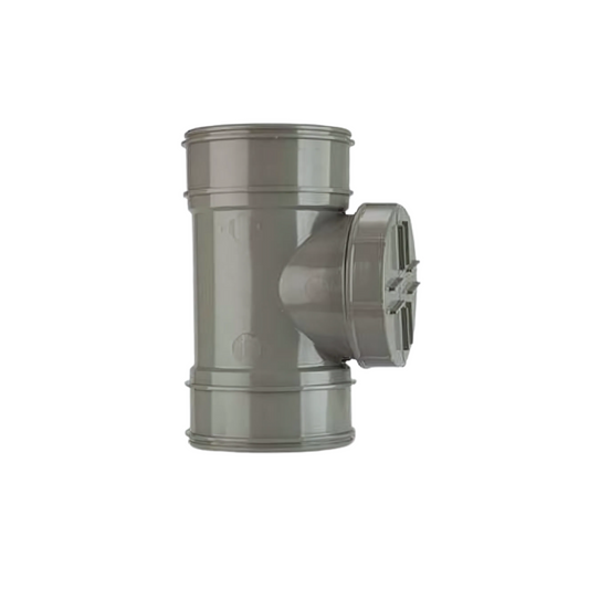 Polypipe Short Access Pipe Double Socket (Grey) 4in/110mm - SWA44SG