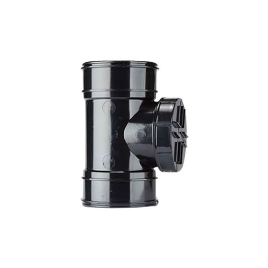 Polypipe Short Double Socket Access Pipe (Black) 110mm - SWA44B