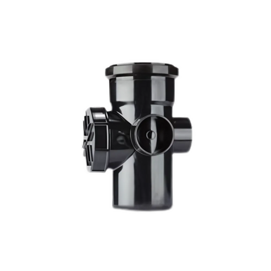 Polypipe Ring Seal Soil Access Pipe Boss Single Socket (Black) 82mm - SA343B