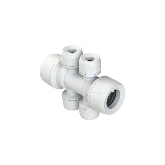 Polypipe Polyplumb Enhanced 4-Port Socket/Socket 22mm x 10mm - PB4822EW