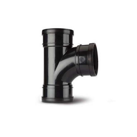 Polypipe Polysoil Triple Socket Branch (Black) 110mm x 92.5° - ST405B