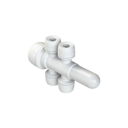Polypipe Polyplumb Enhanced 4-Port Socket/Spigot 22mm x 10mm - PB4922EW