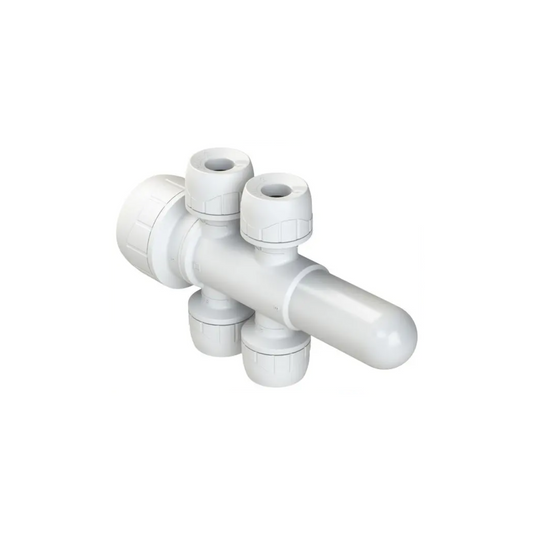 Polypipe Polyplumb Enhanced 4-Port Socket/Spigot 22mm x 10mm - PB4922EW