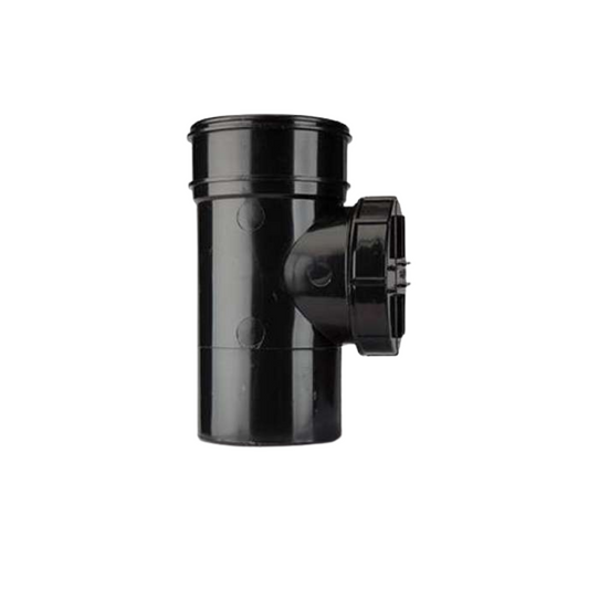 Polypipe Short Access Pipe Single Socket (Black) 110mm - SWA88B