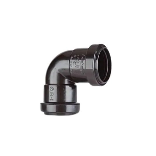 Polypipe Waste Push Fit Knuckle Bend (Black) 40mm x 90° - WP16B