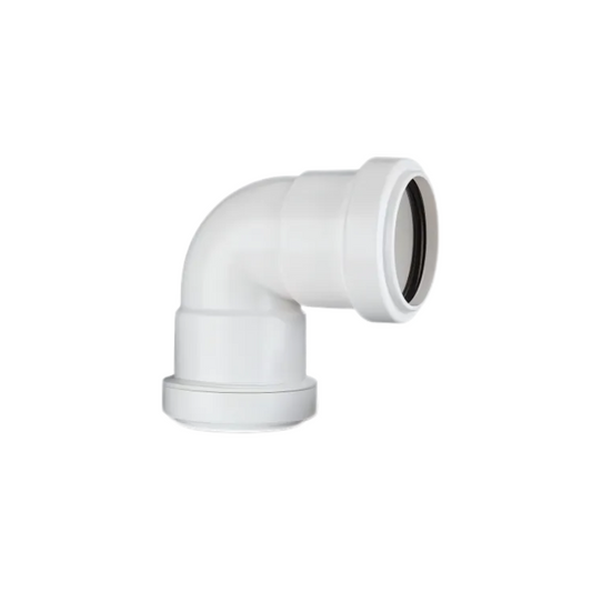 Polypipe Waste Push-Fit Knuckle Bend (White) 40mm x 90° - WP16W