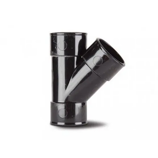Polypipe Solvent-Weld Branch (Black) 50 mm x 45° - MU317B