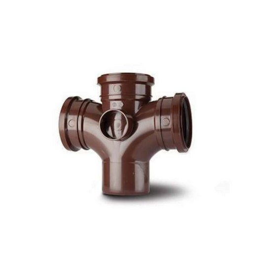 Polypipe PolySoil Double Branch (Brown) 110mm x 92.5° - SU420BR