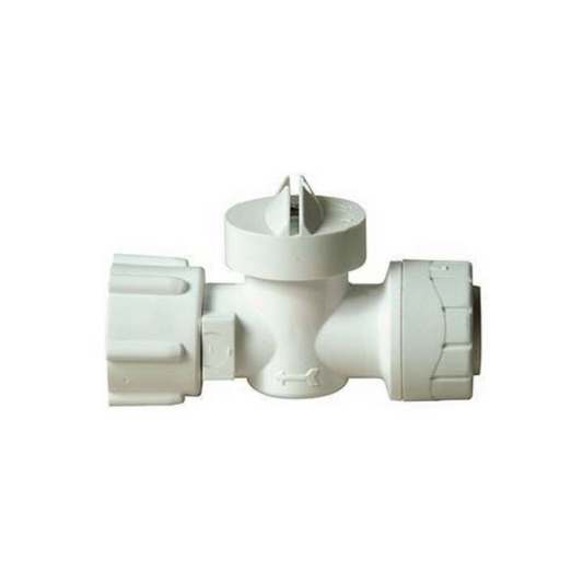 15mm x 1/2” Straight Service Valve - Polypipe (White) - PB6515