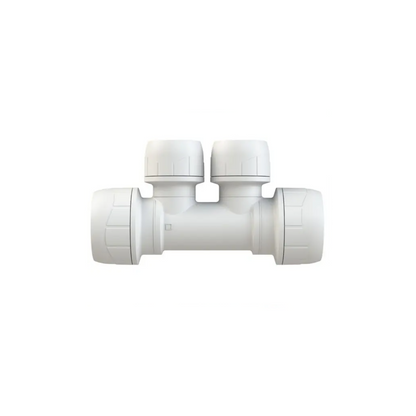 Polypipe Polyplumb Enhanced 2-Port Socket/Socket 22mm x 15mm - PB7322152EW