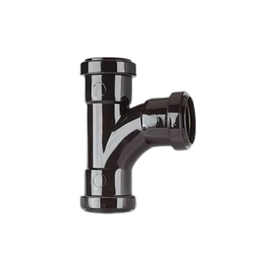 Polypipe Waste Push-Fit Degree Swept Tee (Black) 40mm x 91.25° - WP22B