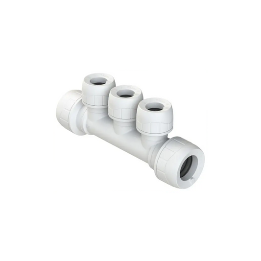 Polypipe Polyplumb Enhanced 3-Port Socket/Socket 22mm x 15mm - PB7322153EW