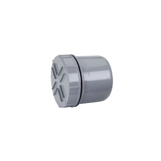 Polypipe Soil Screwed Access Cap Spigot Tail (Grey) 82mm - SA52G