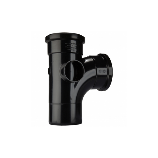 Polypipe PolySoil Single Branch Equal 2 Boss (Black) 110mm x 92.5° - ST401B