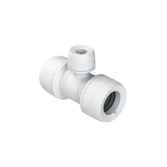 Polypipe Polyplumb Enhanced Branch Reducing Tee 22mm x 22mm x 15mm - PB1122EW