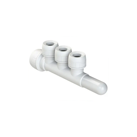 Polypipe Polyplumb Enhanced 3-Port Socket/Spigot 22mm x 15mm - PB7622153EW