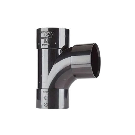 Polypipe Waste Solvent Weld ABS Swept Tee (Black) 40mm x 92.5° - WS22B