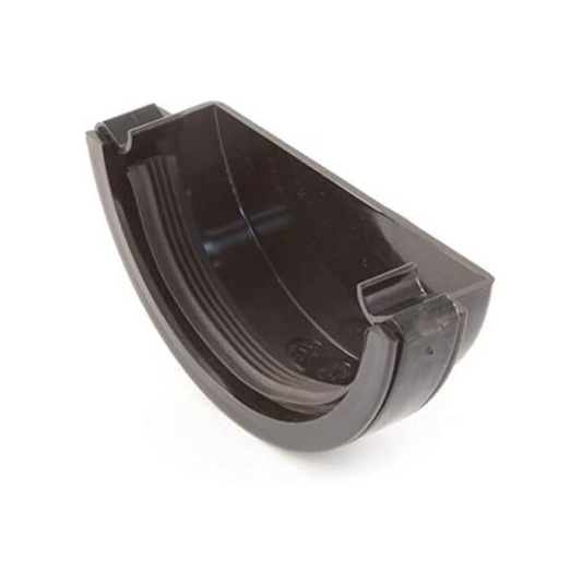 Polypipe Half Round External Stop End (Brown) 150mm x 6" - RL607BR
