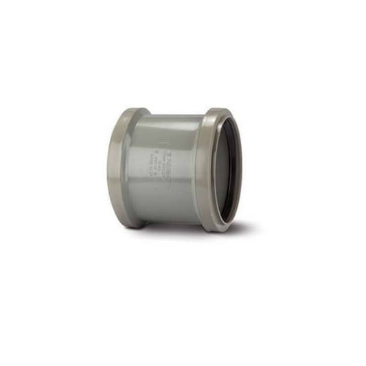Polypipe System 2000 Double Socket Inc. Ring Seals (Grey) 110mm - SH44SG
