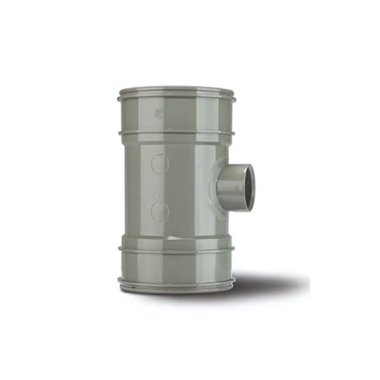 Polypipe System 2000 Single Boss Pipe Double Socket (Solvent Grey) 110mm x 40mm - BP422SG