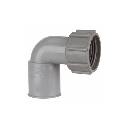 Polypipe Push-Fit Overflow Bent Adaptor (Grey) 21.5mm - VP48G