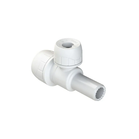 Polypipe Polyplumb Enhanced Branch Reducing Spigot Tee 22mm 22mm x 15mm - PB1222EW