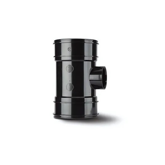 Polypipe System 2000 Single Boss Pipe Single Socket (Black) 110mm x 32mm - BP421B