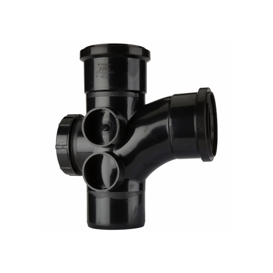 Polypipe PolySoil Access Branch 4 Boss (Black) 110mm x 92.5° - ST410B