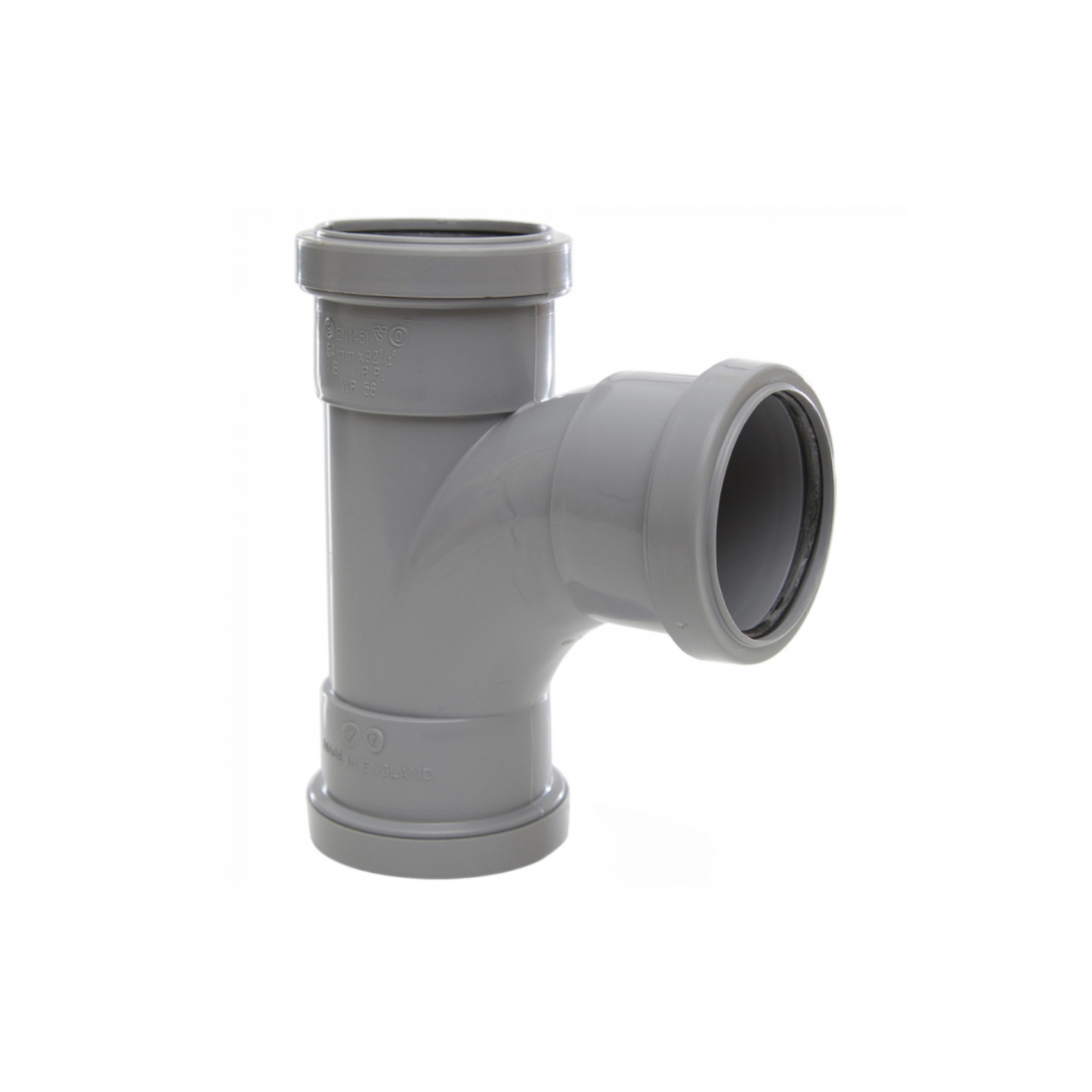 Polypipe Waste Push-Fit Swept Tee (Grey) 50mm x 91.25° - WP56G
