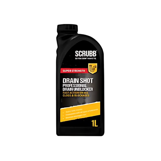 Scrubb Drain Shot – Professional Drain Unblocker (Clear) 1L – B99SC C100